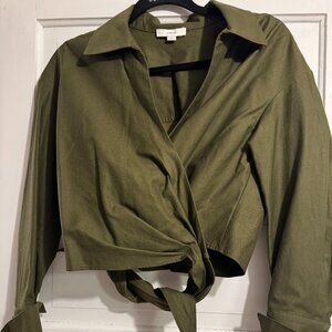 Vince Small size s olive green wrap top